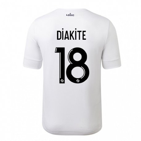 Kandiny Homme Maillot Bafode Diakite #18 Blanc Cramoisi Tenues Extérieur 2022/23 T-Shirt