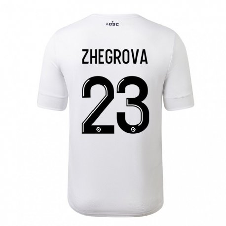 Kandiny Homme Maillot Edon Zhegrova #23 Blanc Cramoisi Tenues Extérieur 2022/23 T-Shirt
