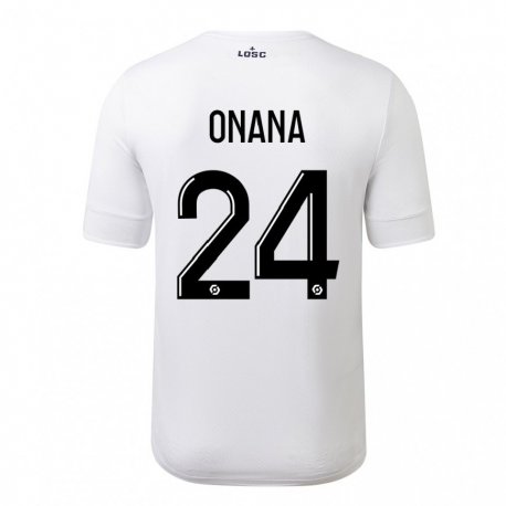 Kandiny Homme Maillot Amadou Onana #24 Blanc Cramoisi Tenues Extérieur 2022/23 T-shirt