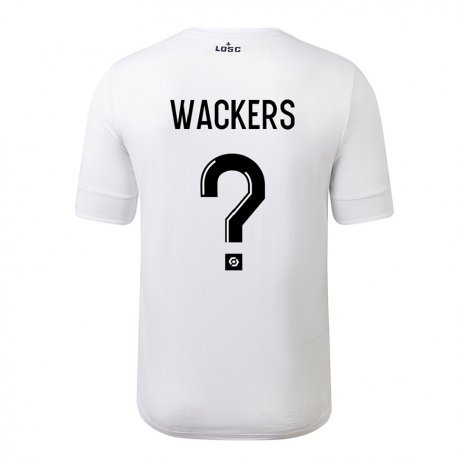 Kandiny Homme Maillot Maxime Wackers #0 Blanc Cramoisi Tenues Extérieur 2022/23 T-Shirt