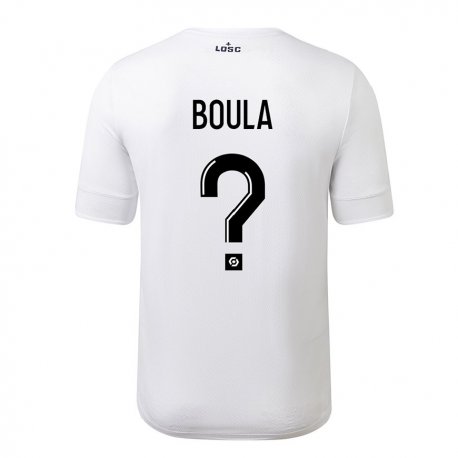 Kandiny Homme Maillot Exauce Mpembele Boula #0 Blanc Cramoisi Tenues Extérieur 2022/23 T-Shirt