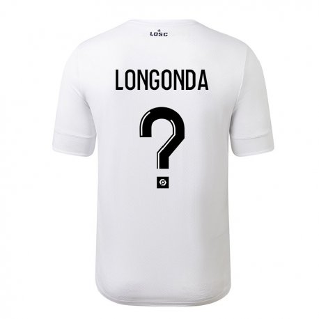 Kandiny Homme Maillot Jean-Pierre Longonda #0 Blanc Cramoisi Tenues Extérieur 2022/23 T-Shirt