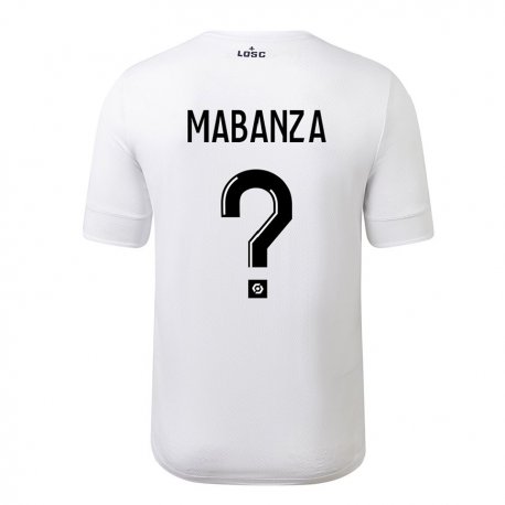 Kandiny Homme Maillot Carmel Mabanza #0 Blanc Cramoisi Tenues Extérieur 2022/23 T-Shirt