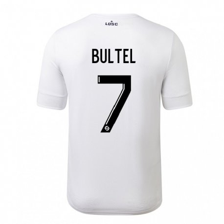 Kandiny Homme Maillot Ludivine Bultel #7 Blanc Cramoisi Tenues Extérieur 2022/23 T-Shirt