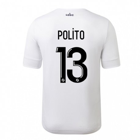 Kandiny Homme Maillot Carla Polito #13 Blanc Cramoisi Tenues Extérieur 2022/23 T-Shirt