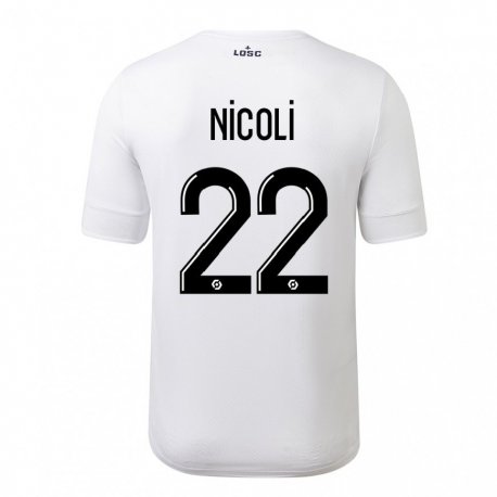 Kandiny Homme Maillot Morgane Nicoli #22 Blanc Cramoisi Tenues Extérieur 2022/23 T-shirt