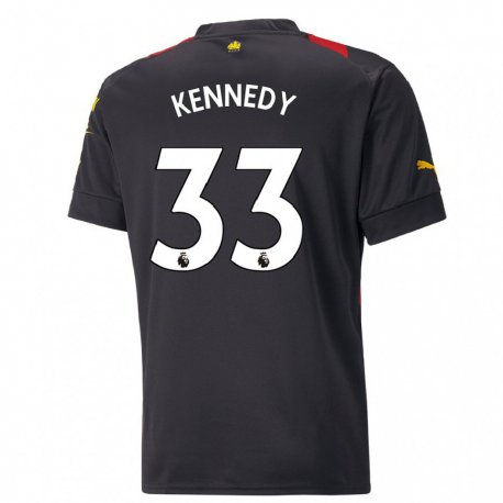 Kandiny Homme Maillot Alanna Kennedy #33 Noir Rouge Tenues Extérieur 2022/23 T-shirt