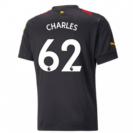Kandiny Homme Maillot Shea Charles #62 Noir Rouge Tenues Extérieur 2022/23 T-shirt