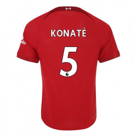 Kandiny Femme Maillot Ibrahima Konaté #5 Rouge Foncé Tenues Domicile 2022/23 T-shirt
