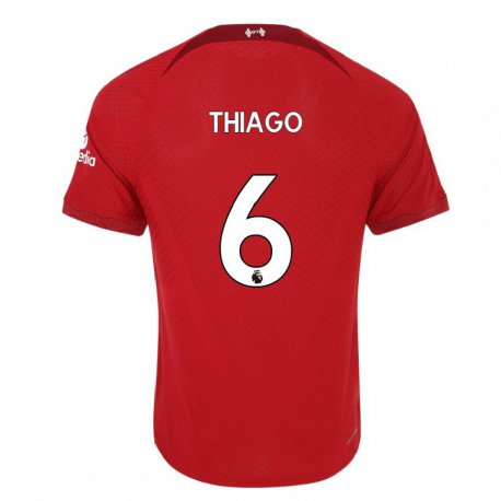 Kandiny Femme Maillot Thiago #6 Rouge Foncé Tenues Domicile 2022/23 T-shirt