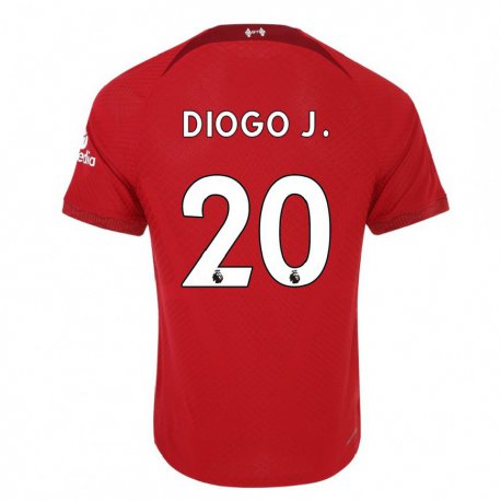 Kandiny Femme Maillot Diogo Jota #20 Rouge Foncé Tenues Domicile 2022/23 T-shirt