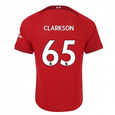 Kandiny Femme Maillot Leighton Clarkson #65 Rouge Foncé Tenues Domicile 2022/23 T-shirt