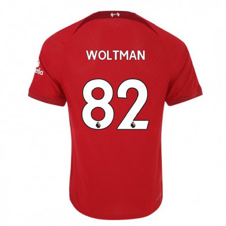 Kandiny Femme Maillot Max Woltman #82 Rouge Foncé Tenues Domicile 2022/23 T-shirt