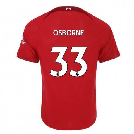 Kandiny Femme Maillot Niall Osborne #33 Rouge Foncé Tenues Domicile 2022/23 T-shirt