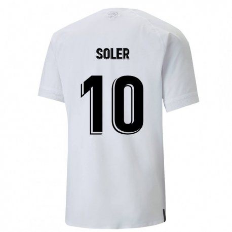 Kandiny Femme Maillot Carlos Soler #10 Blanc Crémeux Tenues Domicile 2022/23 T-Shirt
