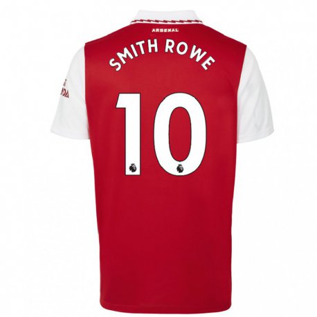 Kandiny Femme Maillot Emile Smith Rowe #10 Rouge Blanc Tenues Domicile 2022/23 T-Shirt
