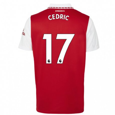 Kandiny Femme Maillot Cedric Soares #17 Rouge Blanc Tenues Domicile 2022/23 T-shirt