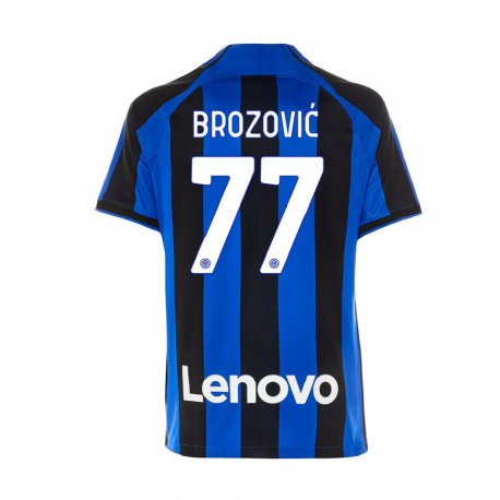 Kandiny Femme Maillot Marcelo Brozovic #77 Bleu Royal Noir Tenues Domicile 2022/23 T-shirt