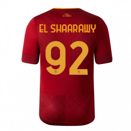Kandiny Femme Maillot Stephan El Shaarawy #92 Brun Rouge Tenues Domicile 2022/23 T-shirt