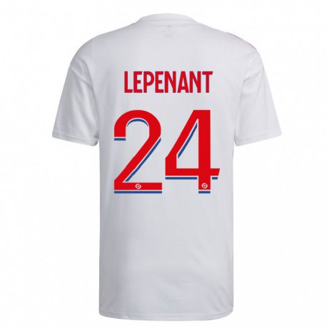 Kandiny Femme Maillot Johann Lepenant #24 Blanc Bleu Rouge Tenues Domicile 2022/23 T-shirt