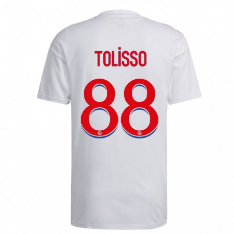 Kandiny Femme Maillot Corentin Tolisso #88 Blanc Bleu Rouge Tenues Domicile 2022/23 T-shirt