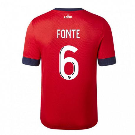 Kandiny Femme Maillot Jose Fonte #6 Bonbons Pomme Rouge Tenues Domicile 2022/23 T-shirt