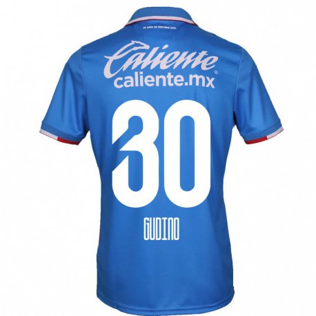 Kandiny Femme Maillot Andres Gudino #30 Bleu Azur Tenues Domicile 2022/23 T-shirt