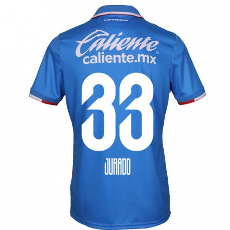Kandiny Femme Maillot Sebastian Jurado #33 Bleu Azur Tenues Domicile 2022/23 T-shirt