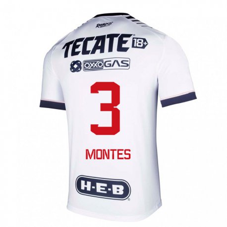 Kandiny Femme Maillot Cesar Montes #3 Espace Blanc Tenues Domicile 2022/23 T-Shirt
