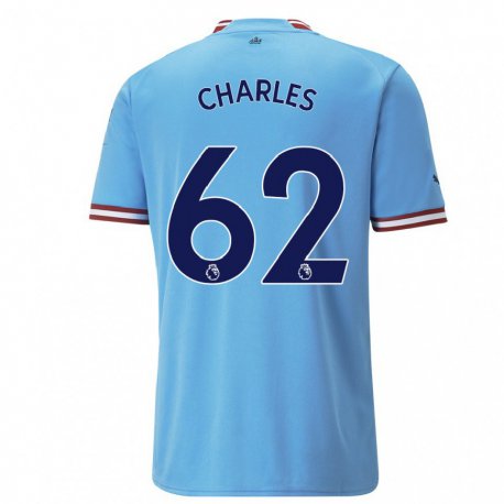 Kandiny Femme Maillot Shea Charles #62 Bleu Rouge Tenues Domicile 2022/23 T-Shirt