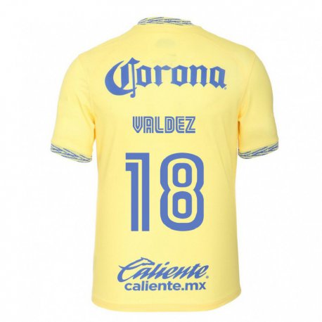 Kandiny Femme Maillot Bruno Valdez #18 Jaune Citron Tenues Domicile 2022/23 T-shirt