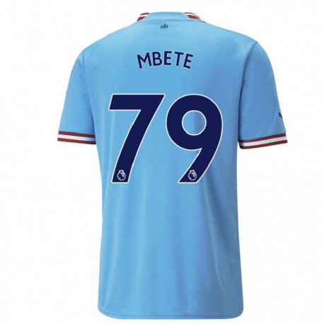 Kandiny Femme Maillot Luke Mbete #79 Bleu Rouge Tenues Domicile 2022/23 T-Shirt
