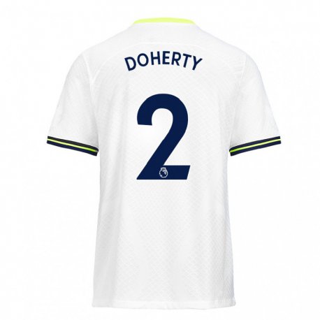 Kandiny Femme Maillot Matt Doherty #2 Blanc Vert Tenues Domicile 2022/23 T-shirt