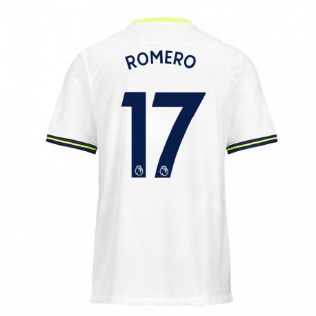 Kandiny Femme Maillot Cristian Romero #17 Blanc Vert Tenues Domicile 2022/23 T-shirt
