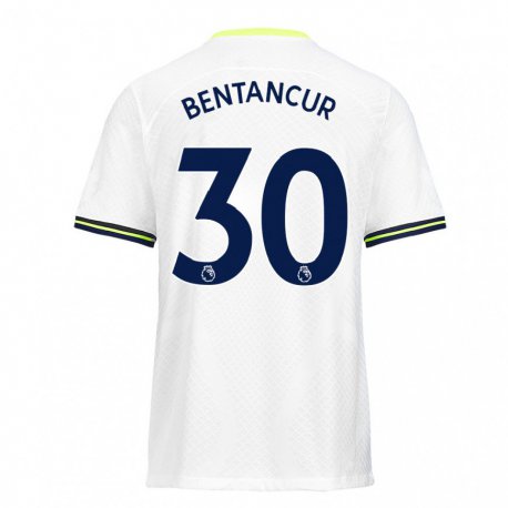 Kandiny Femme Maillot Rodrigo Bentancur #30 Blanc Vert Tenues Domicile 2022/23 T-shirt
