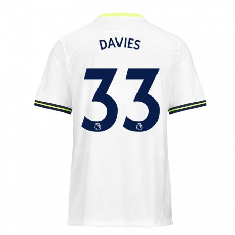 Kandiny Femme Maillot Ben Davies #33 Blanc Vert Tenues Domicile 2022/23 T-shirt