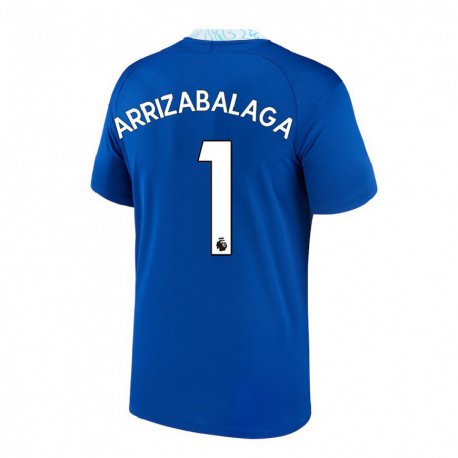 Kandiny Femme Maillot Kepa Arrizabalaga #1 Bleu Foncé Tenues Domicile 2022/23 T-shirt