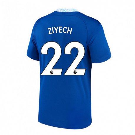 Kandiny Femme Maillot Hakim Ziyech #22 Bleu Foncé Tenues Domicile 2022/23 T-shirt
