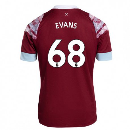 Kandiny Femme Maillot Isaac Evans #68 Bordeaux Tenues Domicile 2022/23 T-shirt