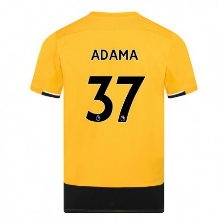 Kandiny Femme Maillot Adama Traore #37 Jaune Noir Tenues Domicile 2022/23 T-Shirt
