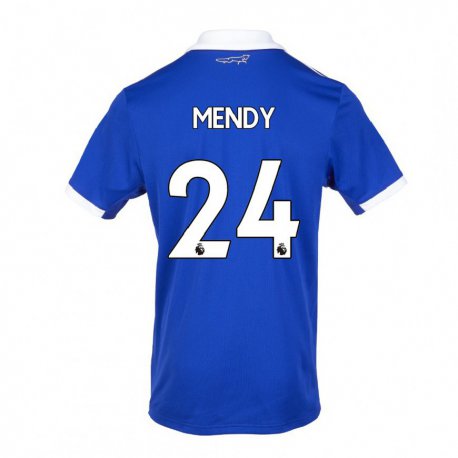 Kandiny Femme Maillot Nampalys Mendy #24 Bleu Blanc Tenues Domicile 2022/23 T-shirt