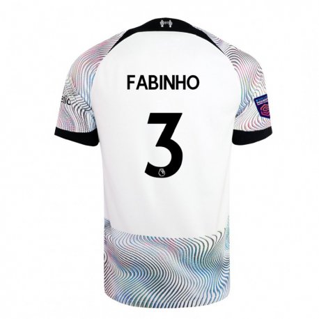 Kandiny Femme Maillot Fabinho #3 Blanc Coloré Tenues Extérieur 2022/23 T-shirt