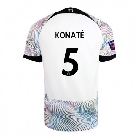 Kandiny Femme Maillot Ibrahima Konaté #5 Blanc Coloré Tenues Extérieur 2022/23 T-shirt