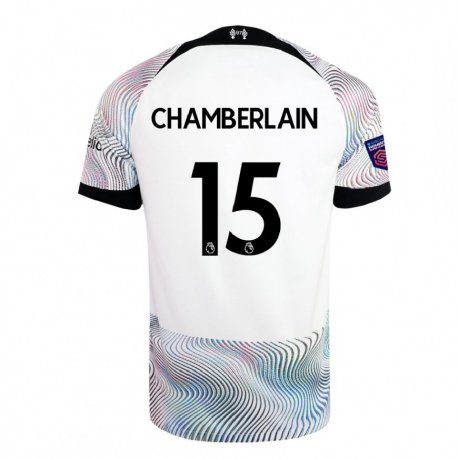 Kandiny Femme Maillot Alex Oxlade Chamberlain #15 Blanc Coloré Tenues Extérieur 2022/23 T-shirt