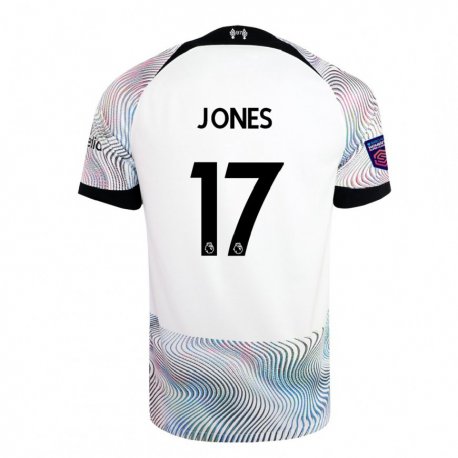 Kandiny Femme Maillot Curtis Jones #17 Blanc Coloré Tenues Extérieur 2022/23 T-shirt