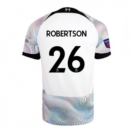 Kandiny Femme Maillot Andrew Robertson #26 Blanc Coloré Tenues Extérieur 2022/23 T-shirt