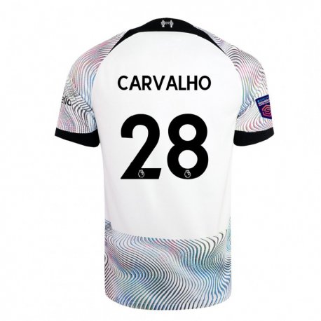 Kandiny Femme Maillot Fabio Carvalho #28 Blanc Coloré Tenues Extérieur 2022/23 T-shirt