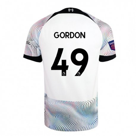 Kandiny Femme Maillot Kaide Gordon #49 Blanc Coloré Tenues Extérieur 2022/23 T-Shirt