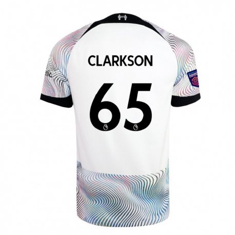 Kandiny Femme Maillot Leighton Clarkson #65 Blanc Coloré Tenues Extérieur 2022/23 T-shirt