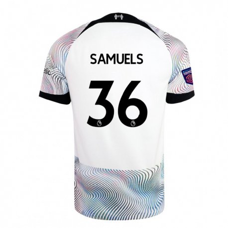 Kandiny Femme Maillot Kerron Samuels #36 Blanc Coloré Tenues Extérieur 2022/23 T-shirt